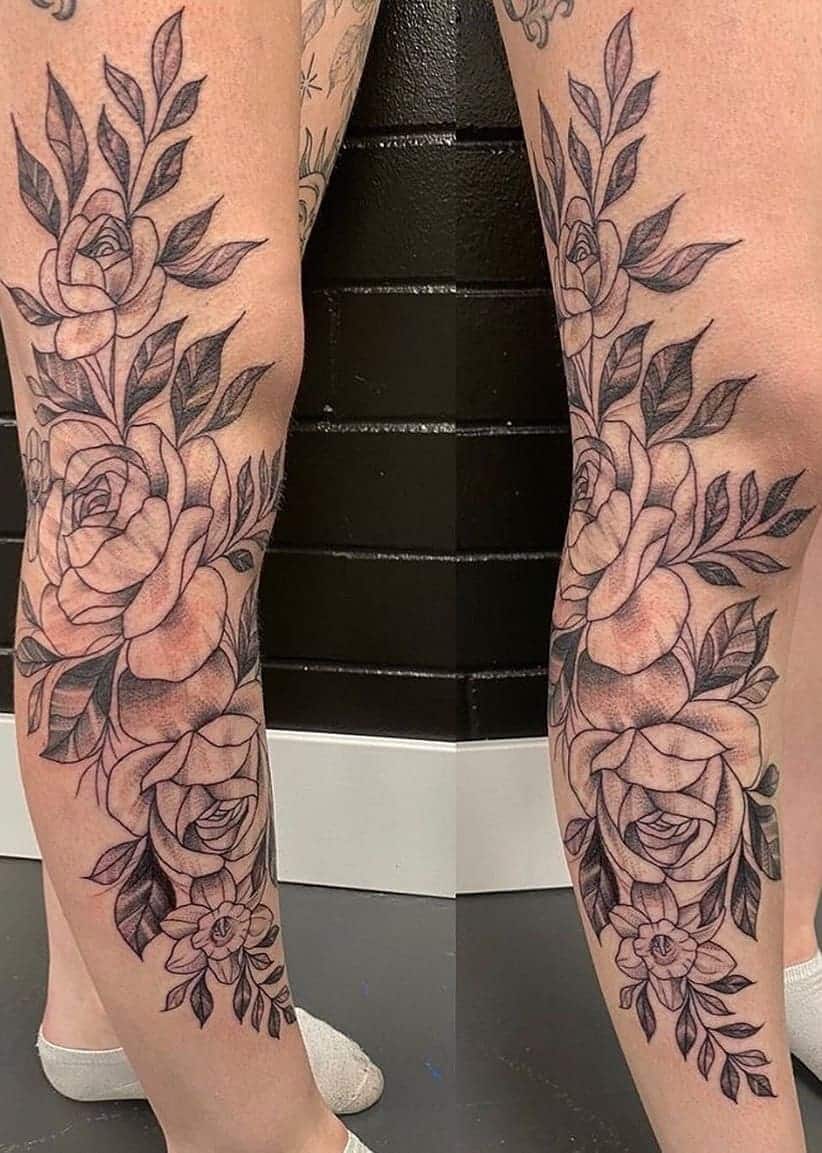 tatuaje en la pierna para mujer 13