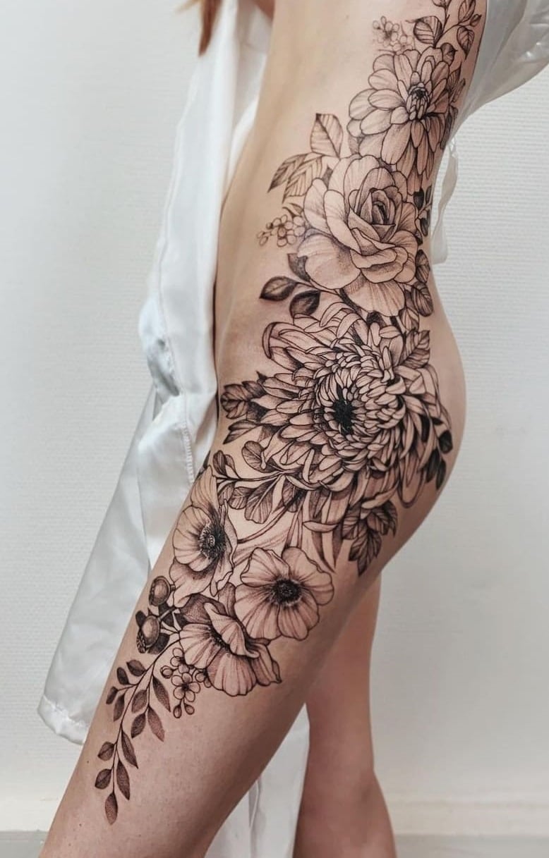 tatuaje en la pierna para mujer 16