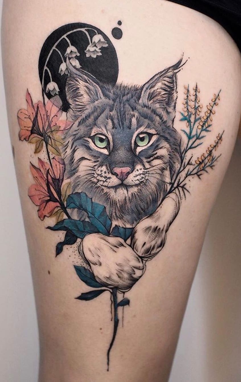 tatuaje gato para mujer 27