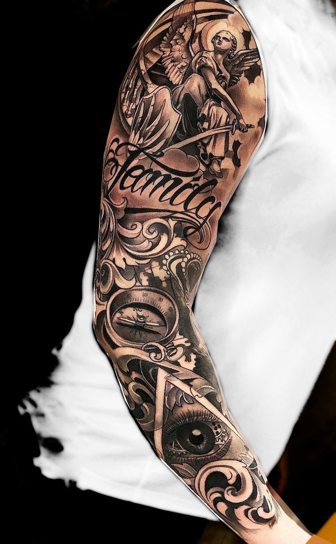tattoo brazo completo en hombre 01