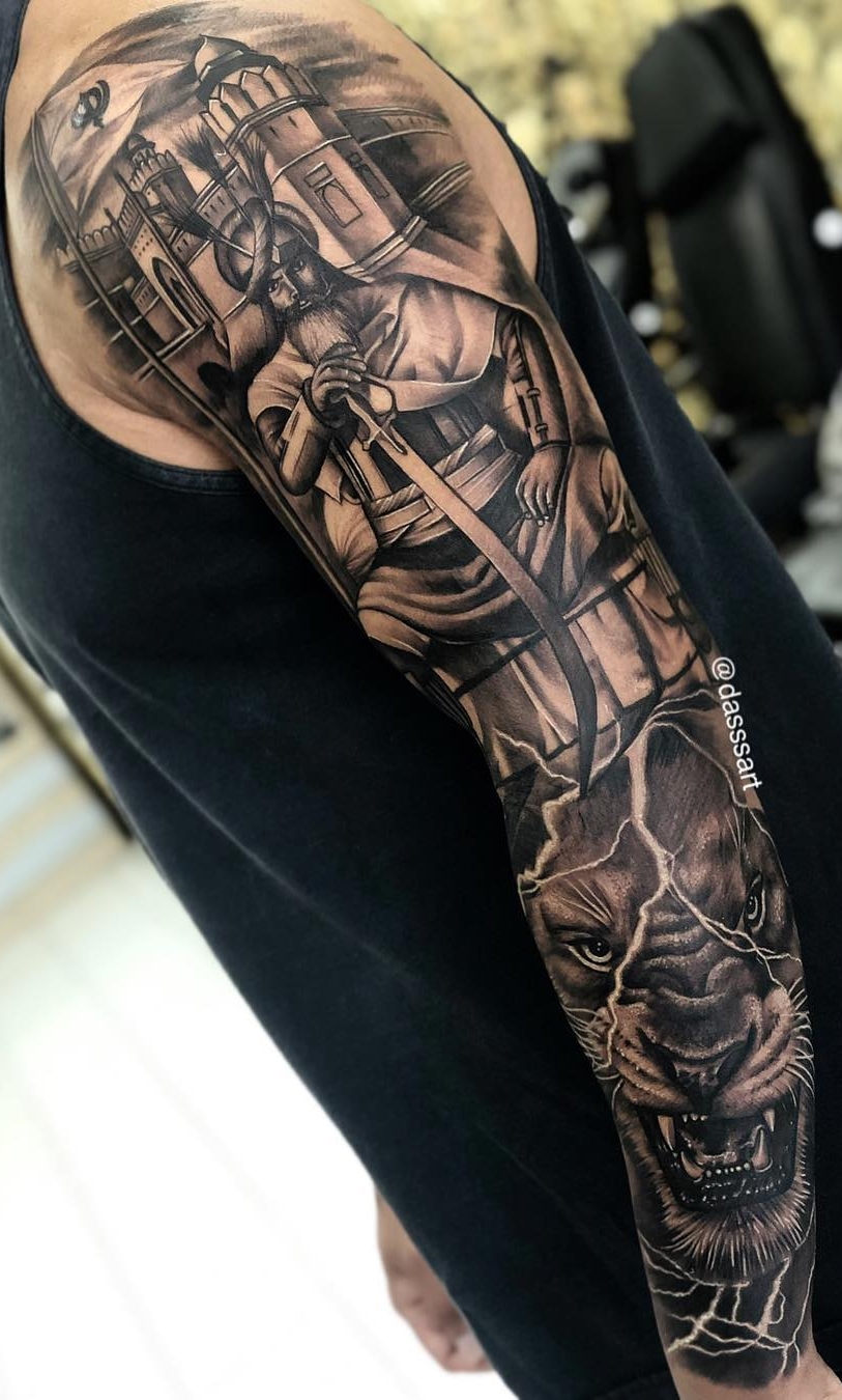 tattoo brazo completo en hombre 66