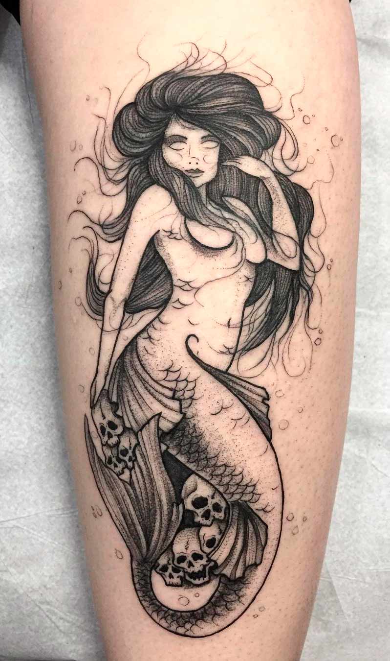tatuaje de sirena en mujer 25