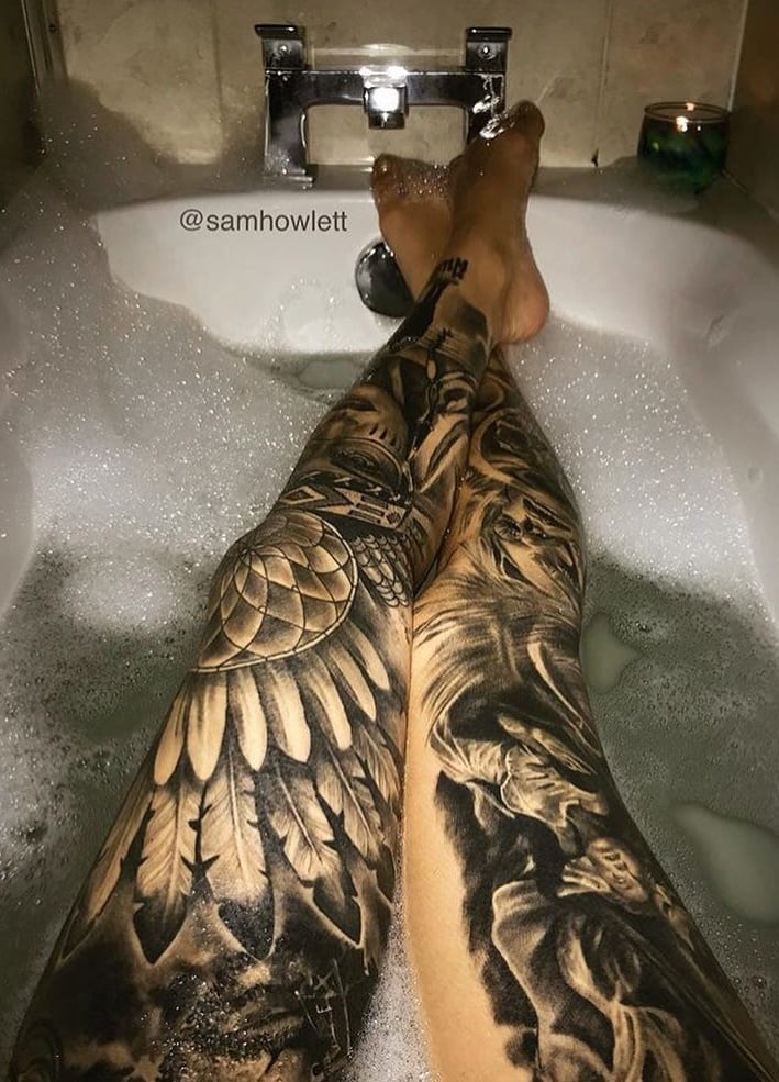 tatuaje en pierna de mujer 04