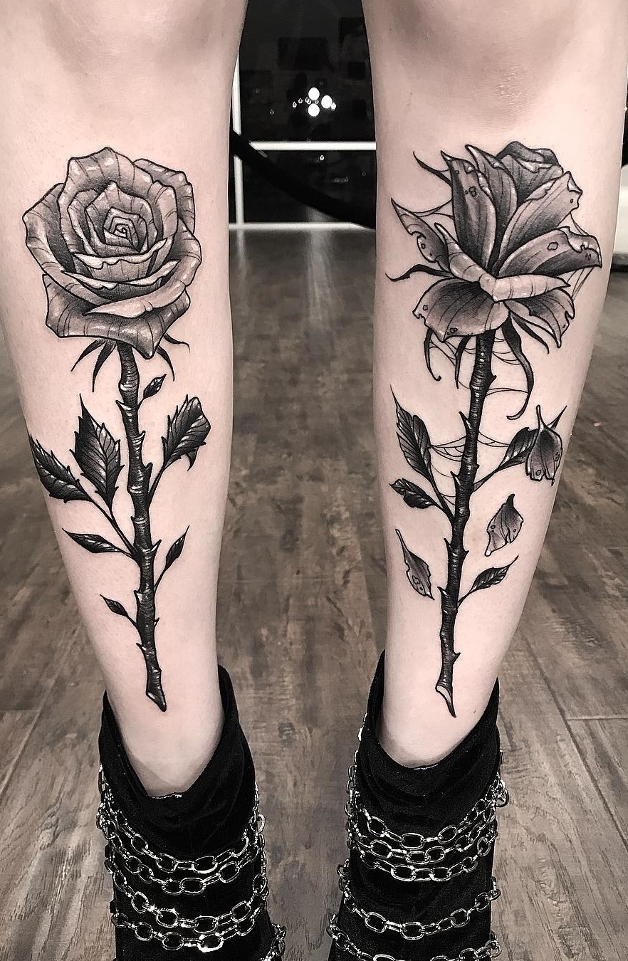 tatuaje en pierna de mujer 12