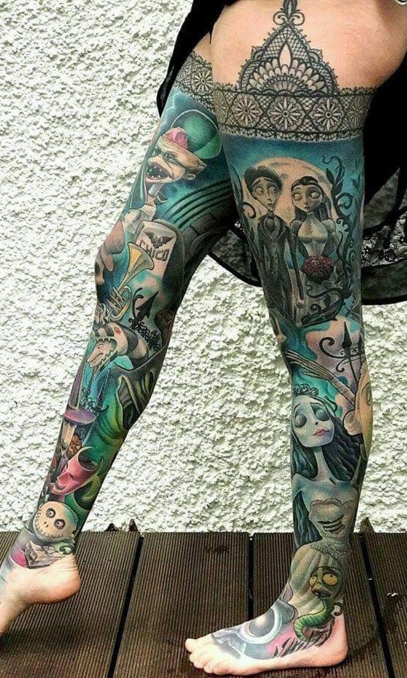 tatuaje en pierna de mujer 13