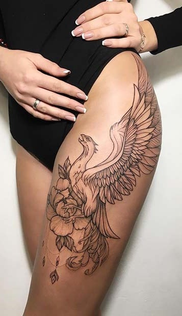 tatuaje en pierna de mujer 14