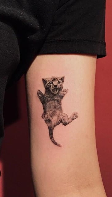 tatuaje gato en mujer 94